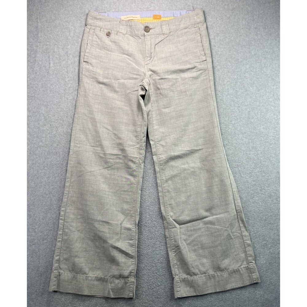Pilcro Wide Leg Pants 12 Gray Coastal Chic Resortwear Boho Minimalist Beachy